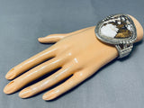 One Of The Best Ever Native American Navajo White Agate Sterling Silver Bracelet-Nativo Arts