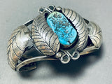 Ashley Family Vintage Native American Navajo Morenci Turquoise Sterling Silver Bracelet Signed-Nativo Arts