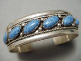Rare Roy Begay Vintage Native American Navajo Slanted Lapis Sterling Silver Bracelet-Nativo Arts