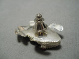 Important Vintage Native American Navajo Sterling Silver Turquoise Horned Toad Pin-Nativo Arts