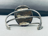 One Of The Best Vintage Native American Navajo Webbed Yellow Agate Sterling Silver Bracelet Old-Nativo Arts