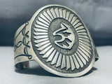 Symbolic Brownbear Vintage Native American Navajo Sterling Silver Bracelet-Nativo Arts