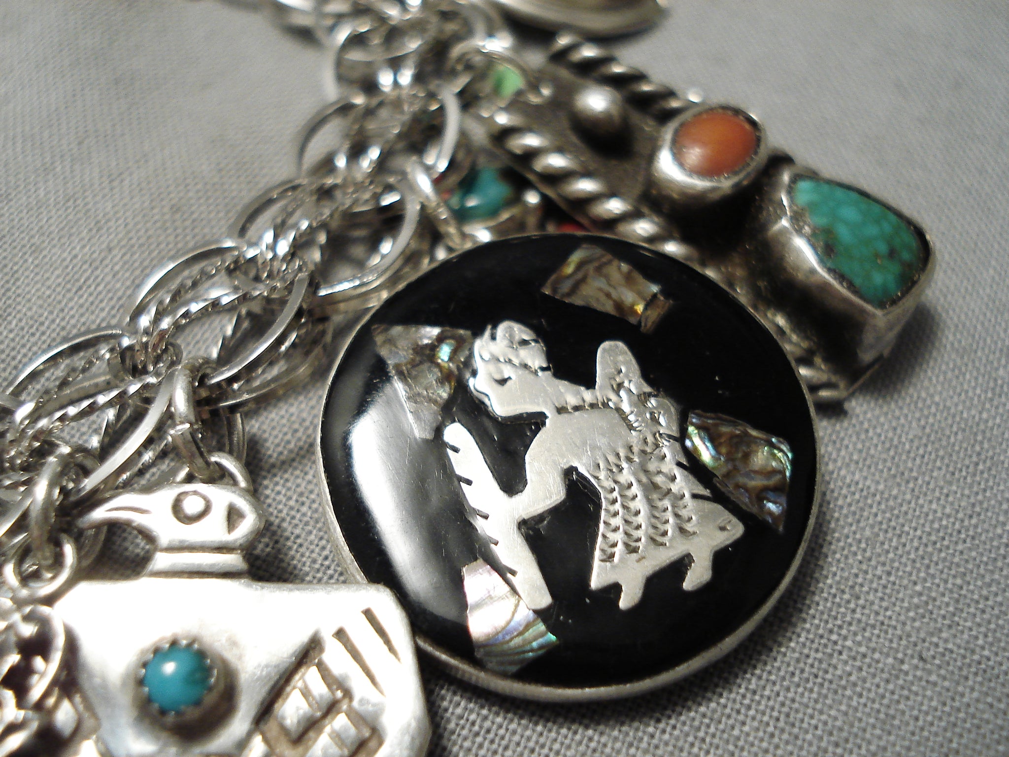 Zuni Charms on a Mexican Silver Bracelet? - Identifying & Discovering -  Turquoise People