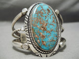 Quality Vintage Native American Navajo Blue Royston Turquoise Sterling Silver Bracelet-Nativo Arts
