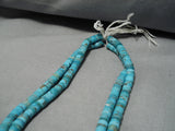 One Of The Longest Vintage Santo Domingo Native American Navajo Turquoise Heishi Necklace-Nativo Arts