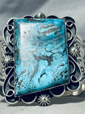 One Of The Best Ever Native American Navajo Blue Diamond Turquoise Sterling Silver Bracelet-Nativo Arts