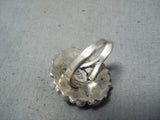 Dramatic Vintage Native American Zuni Blue Gem Turquoise Sterling Silver Ring Old-Nativo Arts