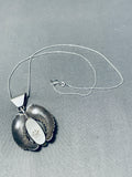 Double Flank Leaf Vintage Native American Navajo Turquoise Sterling Silver Necklace Old-Nativo Arts