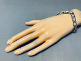 Gorgeous Vintage Native American Navajo Mother Of Pearl Sterling Silver Bracelet-Nativo Arts