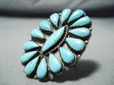 Marvelous Vintage Navajo Native American Turquoise Cluster Sterling Silver Ring-Nativo Arts