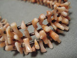 Rare Pink Coral!! Vintage Navajo Native American Necklace Old Sterling Silver-Nativo Arts