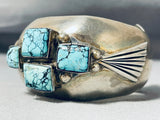 Important Vintage Native American Navajo Spiderweb Turquoise Sterling Silver Bracelet-Nativo Arts