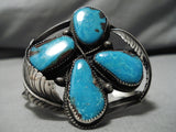 Quality Vintage Native American Navajo Red Mountain Turquoise Sterling Silver Bracelet Old-Nativo Arts