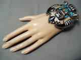 Biggest Best Vintage Native American Navajo Knifewing Turquoise Sterling Silver Bracelet-Nativo Arts