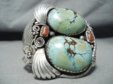 Native American Important Francisco Gomez Turquoise Coral Sterling Silver Bracelet-Nativo Arts