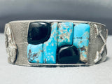 Native American Heavy Snake Vintage Navajo Turquoise Sterling Silver Bracelet-Nativo Arts