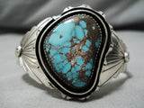 Marvelous Vintage Native American Navajo Two Frame Spiderweb Turquoise Sterling Silver Bracelet-Nativo Arts