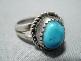 Wonderful Vintage Navajo Turquoise Sterling Silver Ring Native American Old-Nativo Arts