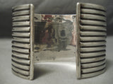 One Of The Biggest Vintage Native American Navajo Basalt Turquoise Sterling Silver Bracelet-Nativo Arts
