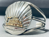 Pueblo Gold Vintage Native American Navajo Sterling Silver Bracelet Cuff-Nativo Arts