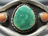 Impressive Vintage Native American Navajo Royston Turquoise Sterling Silver Bracelet Old-Nativo Arts
