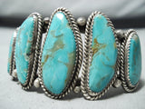 Gorgeous Nez Vintage Native American Navajo Royston Turquoise Sterling Silver Bracelet-Nativo Arts