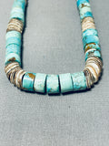Native American Authentic Vintage Santo Domingo Turquoise Heishi Sterling Silver Necklace-Nativo Arts