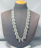 Symbolic Vintage Native American Navajo Sterling Silver Squash Blossom Necklace Kachina-Nativo Arts