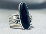Authentic Vintage Native American Navajo Ben Begaye (d) Sterling Silver Onyx Ring-Nativo Arts