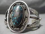 Important Vintage Native American Navajo Lander Blue Turquoise Sterling Silver Bracelet-Nativo Arts