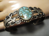 Beautiful Vintage Native American Navajo Applique Dog Guards Sterling Silver Bracelet-Nativo Arts