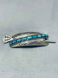 Unbelievable Vintage Native American Navajo Turquoise Sterling Silver Barrette-Nativo Arts