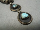 Vintage Navajo Green Turquoise Sterling Silver Native American Necklace-Nativo Arts