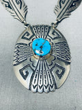 Singer Family Incredible Vintage Native American Navajo Sterling Silver Turquoise Necklace-Nativo Arts