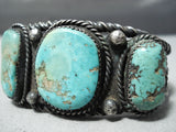 Old Twist Coil Vintage Native American Navajo Turquoise Sterling Silver Bracelet-Nativo Arts