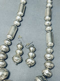 One Of The Most Unique Vintage Native American Navajo Tubule Sterling Silver Necklace Set-Nativo Arts