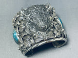 259 Grams Heavy Mens Native American Turquoise Sterling Silver Bracelet-Nativo Arts