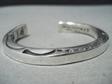Authentic Vintage Native American Navajo Orville Tsinnie Sterling Silver Bracelet Cuff-Nativo Arts