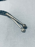 Godber Turquoise Vintage Native American Navajo Sterling Silver Bolo Tie-Nativo Arts