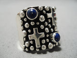 Astonishing Santo Domingo Lapis Sterling Silver Ring Native American-Nativo Arts
