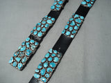 One Of The Best Vintage Native American Navajo Turquoise Cluster Sterling Silver Concho Belt-Nativo Arts
