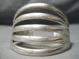 Dramatic Vintage Navajo Sterling Silver Bracelet Native American Old-Nativo Arts