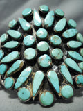 One Of The Best Vintage Native American Navajo Turquoise Sun Cluster Sterling Silver Bracelet-Nativo Arts