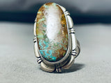 Grand Vintage Signed Native American Navajo Pilot Mountain Sterling Silver Ring-Nativo Arts