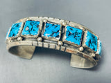 Important Older Yazzie Vintage Native American Navajo Turquoise Sterling Silver Bracelet-Nativo Arts