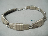 Wonderful Vintage Navajo Sterling Silver Bracelet Native American Old-Nativo Arts