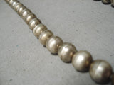 Tremendous Vintage Navajo Sterling Silver Necklace Native American Old-Nativo Arts