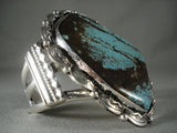 3' Tall Big Big Big Vintage Navajo Spiderweb Turquoise Native American Jewelry Silver Bracelet- 122 Gram-Nativo Arts
