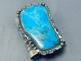 300 Gram Extremely Rare Vintage Native American Navajo Turquoise Sterling Silver Bracelet-Nativo Arts