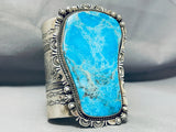 300 Gram Extremely Rare Vintage Native American Navajo Turquoise Sterling Silver Bracelet-Nativo Arts